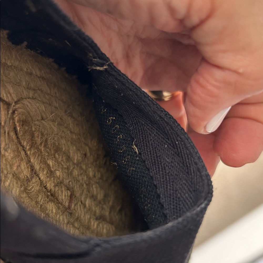 Yves Saint Laurent Black Canvas Espadrilles with Jute Trim - Picture 6 of 11